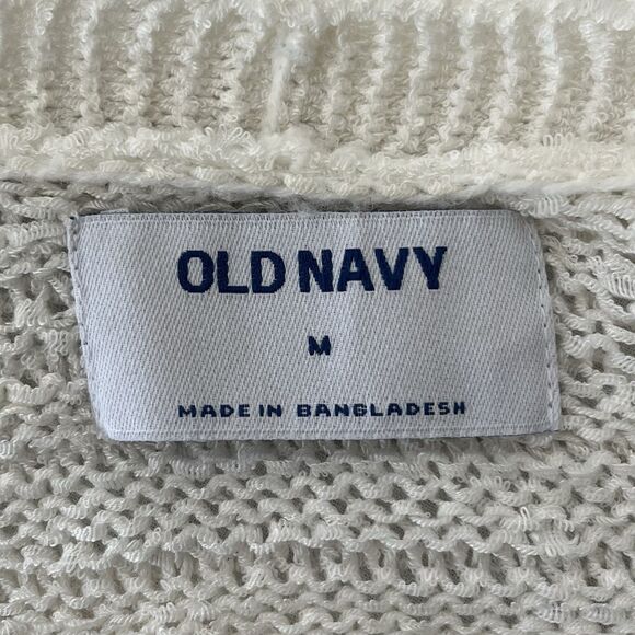 Old Navy Oversized Cardigan Sweater M w/ Pockets Beige Duster Coastal Minimalist - Picture 10 of 12